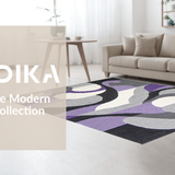 Ultra Soft Area Rug, Non Slip, Stain Resistant, Washable Area Rugs for Living Room, Bedroom, Abstract Grey Purple Elegance(Purple)