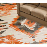 Ultra Soft Area Rug, Non Slip, Stain Resistant, Washable Area Rugs for Living Room, Bedroom, Chic Abstract Southwest Aesthetic(Orange)