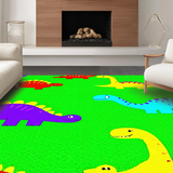 Ultra Soft Area Rug, Non Slip, Stain Resistant, Washable Area Rugs for Living Room, Bedroom, Charming Cartoon Animal Landscape Art(Green)