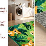 Ultra Soft Area Rug, Non Slip, Stain Resistant, Washable Area Rugs for Living Room, Bedroom, Charming Animal Safari Aesthetic(Green)
