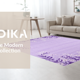 Ultra Soft Area Rug, Non Slip, Stain Resistant, Washable Area Rugs for Living Room, Bedroom, Purple Playful Patterned Texture(Purple)
