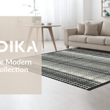 Ultra Soft Area Rug, Non Slip, Stain Resistant, Washable Area Rugs for Living Room, Bedroom, Striped Entry Pathway Rug Modern Contrast Patterned Accent Mat Decor(Black)