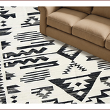 Ultra Soft Area Rug, Non Slip, Stain Resistant, Washable Area Rugs for Living Room, Bedroom, Luxurious Black and White Medallion(Black)