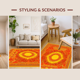 Lively Retro Circular Motif(Red)