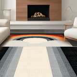 Ultra Soft Area Rug, Non Slip, Stain Resistant, Washable Area Rugs for Living Room, Bedroom, Abstract Rainbow Color Fusion(Gray)