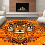 Ultra Soft Area Rug, Non Slip, Stain Resistant, Washable Area Rugs for Living Room, Bedroom, Fun Safari Themed Decorative Piece(Orange)