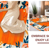 Ultra Soft Area Rug, Non Slip, Stain Resistant, Washable Area Rugs for Living Room, Bedroom, Charming Cheerful Patterned Accent(Orange)