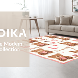 Ultra Soft Area Rug, Non Slip, Stain Resistant, Washable Area Rugs for Living Room, Bedroom, Sunny Whimsical Learning Environment(Pink)