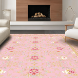 Ultra Soft Area Rug, Non Slip, Stain Resistant, Washable Area Rugs for Living Room, Bedroom, Contemporary Elegant Abstract Art Motif(Pink)