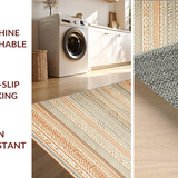 Ultra Soft Area Rug, Non Slip, Stain Resistant, Washable Area Rugs for Living Room, Bedroom, Modern Earthy Geometric Aesthetic(Orange)