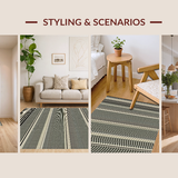 Ultra Soft Area Rug, Non Slip, Stain Resistant, Washable Area Rugs for Living Room, Bedroom, Rustic Two-Tone Textured Motif(Gray)