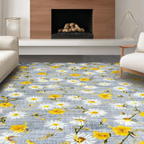 Ultra Soft Area Rug, Non Slip, Stain Resistant, Washable Area Rugs for Living Room, Bedroom, Contemporary Soft Hue Blooms(Gray)