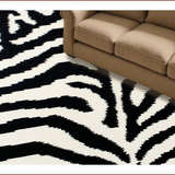 Ultra Soft Area Rug, Non Slip, Stain Resistant, Washable Area Rugs for Living Room, Bedroom, Black White Zebra Print Farmhouse Laundry Rug(Black)