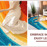 Ultra Soft Area Rug, Non Slip, Stain Resistant, Washable Area Rugs for Living Room, Bedroom, Solar System Kids Learning(Orange) - ODIKA