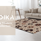 Ultra Soft Area Rug, Non Slip, Stain Resistant, Washable Area Rugs for Living Room, Bedroom, Gothic Playful Design Elements(Brown)