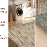 Ultra Soft Area Rug, Non Slip, Stain Resistant, Washable Area Rugs for Living Room, Bedroom, Luxurious Handcrafted Nature-Inspired Look(Gray)