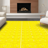 Ultra Soft Area Rug, Non Slip, Stain Resistant, Washable Area Rugs for Living Room, Bedroom, Charming Curvy Scalloped Accent(Yellow)