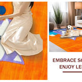Ultra Soft Area Rug, Non Slip, Stain Resistant, Washable Area Rugs for Living Room, Bedroom, Vibrant Playful Creature Aesthetic(Orange)
