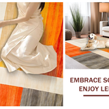 Ultra Soft Area Rug, Non Slip, Stain Resistant, Washable Area Rugs for Living Room, Bedroom, Elegant Earthy Ogee Design(Orange)