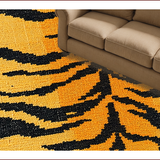 Ultra Soft Area Rug, Non Slip, Stain Resistant, Washable Area Rugs for Living Room, Bedroom, Chic Leopard Skin Plush Living Room(Orange)