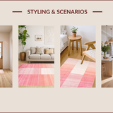 Ultra Soft Area Rug, Non Slip, Stain Resistant, Washable Area Rugs for Living Room, Bedroom, Minimalist Pastel Girls Bedroom Carpet(Pink)