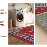 Ultra Soft Area Rug, Non Slip, Stain Resistant, Washable Area Rugs for Living Room, Bedroom, Traditional Red Medallion Living Room Area Rug(Red)