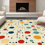 Ultra Soft Area Rug, Non Slip, Stain Resistant, Washable Area Rugs for Living Room, Bedroom, Stylish Dynamic Polka Dot Theme(Yellow)