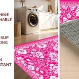 Ultra Soft Area Rug, Non Slip, Stain Resistant, Washable Area Rugs for Living Room, Bedroom, Vibrant Hot Pink Abstract Design(Pink)