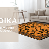 Ultra Soft Area Rug, Non Slip, Stain Resistant, Washable Area Rugs for Living Room, Bedroom, Artistic Nature-Inspired Bat Print(Orange)