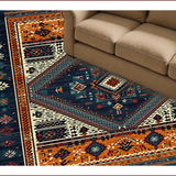 Ultra Soft Area Rug, Non Slip, Stain Resistant, Washable Area Rugs for Living Room, Bedroom, Boho Tribal Low Pile Bedroom Non-Slip Carpet(Black)