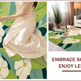 Ultra Soft Area Rug, Non Slip, Stain Resistant, Washable Area Rugs for Living Room, Bedroom, Floral Shaggy Microfiber Boho(Green)