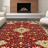 Ultra Soft Area Rug, Non Slip, Stain Resistant, Washable Area Rugs for Living Room, Bedroom, Transitional Cream and Gold Aesthetic(Red)
