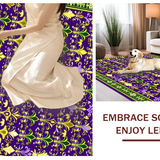Ultra Soft Area Rug, Non Slip, Stain Resistant, Washable Area Rugs for Living Room, Bedroom, Minimalist Floral Curved Patterns(Purple)