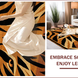 Ultra Soft Area Rug, Non Slip, Stain Resistant, Washable Area Rugs for Living Room, Bedroom, Bold Earthy Tiger Stripe Aesthetic(Brown)