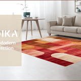 Ultra Soft Area Rug, Non Slip, Stain Resistant, Washable Area Rugs for Living Room, Bedroom, Vibrant Earthy Textured Layers(Red)