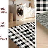Ultra Soft Area Rug, Non Slip, Stain Resistant, Washable Area Rugs for Living Room, Bedroom, Modern Stripe Rug(Black)
