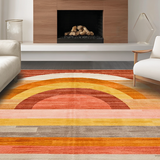 Ultra Soft Area Rug, Non Slip, Stain Resistant, Washable Area Rugs for Living Room, Bedroom, Dynamic Pastel Wave Pattern(Orange)