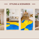 Ultra Soft Area Rug, Non Slip, Stain Resistant, Washable Area Rugs for Living Room, Bedroom, Modern Artistic Bedroom Stain-Resistant Area Carpet(Yellow)