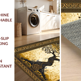 Ultra Soft Area Rug, Non Slip, Stain Resistant, Washable Area Rugs for Living Room, Bedroom, Celtic Inspired Natural Tones(Gold)
