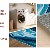 Ultra Soft Area Rug, Non Slip, Stain Resistant, Washable Area Rugs for Living Room, Bedroom, Serene Nautical Dreamscape Motif(Blue)