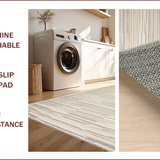 Ultra Soft Area Rug, Non Slip, Stain Resistant, Washable Area Rugs for Living Room, Bedroom, Sleek Abstract Earthy Hues(Beige)