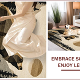 Ultra Soft Area Rug, Non Slip, Stain Resistant, Washable Area Rugs for Living Room, Bedroom, Cozy Log Cabin Decor Accents(Beige)