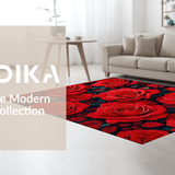 Ultra Soft Area Rug, Non Slip, Stain Resistant, Washable Area Rugs for Living Room, Bedroom, Vibrant Shaggy Floral Elegance(Red)
