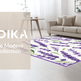 Ultra Soft Area Rug, Non Slip, Stain Resistant, Washable Area Rugs for Living Room, Bedroom, Chic Purple Garden Essence(Purple)
