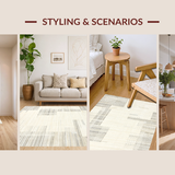 Ultra Soft Area Rug, Non Slip, Stain Resistant, Washable Area Rugs for Living Room, Bedroom, Soft Neutral Minimalist Design Accent(Beige)