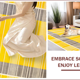 Ultra Soft Area Rug, Non Slip, Stain Resistant, Washable Area Rugs for Living Room, Bedroom, Chic Striped Modern Aesthetic(Yellow)
