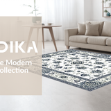 Ultra Soft Area Rug, Non Slip, Stain Resistant, Washable Area Rugs for Living Room, Bedroom, Timeless Neutral Textured Design(White)