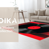 Ultra Soft Area Rug, Non Slip, Stain Resistant, Washable Area Rugs for Living Room, Bedroom, Sleek Abstract Soundtrack Inspiration(Black)
