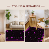 Ultra Soft Area Rug, Non Slip, Stain Resistant, Washable Area Rugs for Living Room, Bedroom, Vibrant Pixelated Geometric Aesthetic(Purple)