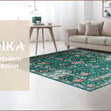 Ultra Soft Area Rug, Non Slip, Stain Resistant, Washable Area Rugs for Living Room, Bedroom, Retro Earth Tones Aesthetic(Green)